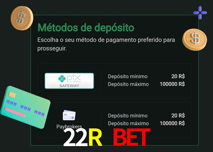 O cassino 22R Bet oferece uma grande variedade de métodos de pagamento